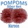 Pompoms Maroon, 25 cm, 50 Stück