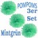 Pompoms Mintgrün, 3 Stück