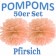 Pompoms Pfirsich, 50 Stück