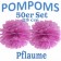 Pompoms Pflaume, 25 cm, 50 Stück