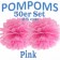 Pompoms Pink, 25 cm, 50 Stück