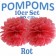 Pompoms Rot, 254 cm, 10 Stück