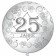 Riesen-Luftballon 25 Jahre, weiss, 75 cm, Riesenballon mit Jubiläumszahl, Zahl 25 auf dem riesigen Ballon