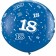 Riesen-Luftballon Zahl 18, blau, 90 cm, Riesenballon mit Geburtstagszahl, Zahl 18 auf dem riesigen Ballon