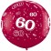 Riesen-Luftballon Zahl 60, pink, 90 cm, Riesenballon mit Geburtstagszahl, Zahl 60 auf dem riesigen Ballon