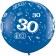 Riesen-Luftballon Zahl 30, blau, 90 cm, Riesenballon mit Geburtstagszahl, Zahl 30 auf dem riesigen Ballon