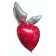 Riesiger 3D Luftballon aus Folie, Herz mit Taube, I Love you, Ich liebe dich, Folienballon mit Helium-Ballongas