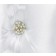 Weißes Kissen für Trauringe mit Perlen und Dekosteinen