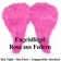 Rosa Engelsflügel aus Federn zu Hen Night, Hen Party und Junggesellinnenabschied