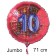 Großer Zahl 10 Luftballon aus Folie zum 10. Geburtstag, 71 cm, Rot/Blau