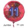 Großer Zahl 11 Luftballon aus Folie zum 11. Geburtstag, 71 cm, Rot/Blau