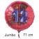 Großer Zahl 12 Luftballon aus Folie zum 12. Geburtstag, 71 cm, Rot/Blau, heliumgefüllt