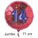 Großer Zahl 14 Luftballon aus Folie zum 14. Geburtstag, 71 cm, Rot/Blau, heliumgefüllt