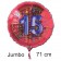 Großer Zahl 15 Luftballon aus Folie zum 15. Geburtstag, 71 cm, Rot/Blau, heliumgefüllt