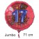 Großer Zahl 17 Luftballon aus Folie zum 17. Geburtstag, 71 cm, Rot/Blau, heliumgefüllt