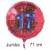 Großer Zahl 17 Luftballon aus Folie zum 17. Geburtstag, 71 cm, Rot/Blau, heliumgefüllt