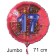 Großer Zahl 17 Luftballon aus Folie zum 17. Geburtstag, 71 cm, Rot/Blau