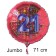 Großer Zahl 21 Luftballon aus Folie zum 21. Geburtstag, 71 cm, Rot/Blau