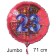 Großer Zahl 23 Luftballon aus Folie zum 23. Geburtstag, 71 cm, Rot/Blau