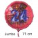Großer Zahl 24 Luftballon aus Folie zum 24. Geburtstag, 71 cm, Rot/Blau, heliumgefüllt