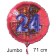 Großer Zahl 24 Luftballon aus Folie zum 24. Geburtstag, 71 cm, Rot/Blau