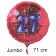 Großer Zahl 27 Luftballon aus Folie zum 27. Geburtstag, 71 cm, Rot/Blau, heliumgefüllt