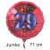 Großer Zahl 28 Luftballon aus Folie zum 28. Geburtstag, 71 cm, Rot/Blau