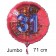 Großer Zahl 31 Luftballon aus Folie zum 31. Geburtstag, 71 cm, Rot/Blau, heliumgefüllt
