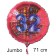 Großer Zahl 32 Luftballon aus Folie zum 32. Geburtstag, 71 cm, Rot/Blau