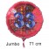 Großer Zahl 33 Luftballon aus Folie zum 33. Geburtstag, 71 cm, Rot/Blau, heliumgefüllt