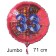 Großer Zahl 33 Luftballon aus Folie zum 33. Geburtstag, 71 cm, Rot/Blau