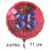 Großer Zahl 35 Luftballon aus Folie zum 35. Geburtstag, 71 cm, Rot/Blau
