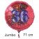 Großer Zahl 36 Luftballon aus Folie zum 36. Geburtstag, 71 cm, Rot/Blau, heliumgefüllt