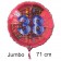 Großer Zahl 38 Luftballon aus Folie zum 38. Geburtstag, 71 cm, Rot/Blau, heliumgefüllt