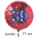 Großer Zahl 39 Luftballon aus Folie zum 39. Geburtstag, 71 cm, Rot/Blau