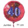 Großer Zahl 40 Luftballon aus Folie zum 40. Geburtstag, 71 cm, Rot/Blau, heliumgefüllt