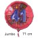 Großer Zahl 41 Luftballon aus Folie zum 41. Geburtstag, 71 cm, Rot/Blau