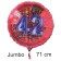 Großer Zahl 42 Luftballon aus Folie zum 42. Geburtstag, 71 cm, Rot/Blau,