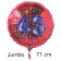 Großer Zahl 43 Luftballon aus Folie zum 43. Geburtstag, 71 cm, Rot/Blau