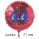 Großer Zahl 44 Luftballon aus Folie zum 44. Geburtstag, 71 cm, Rot/Blau