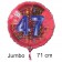 Großer Zahl 47 Luftballon aus Folie zum 47. Geburtstag, 71 cm, Rot/Blau, heliumgefüllt