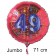 Großer Zahl 49 Luftballon aus Folie zum 49. Geburtstag, 71 cm, Rot/Blau, heliumgefüllt