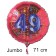 Großer Zahl 49 Luftballon aus Folie zum 49. Geburtstag, 71 cm, Rot/Blau