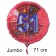 Großer Zahl 51 Luftballon aus Folie zum 51. Geburtstag, 71 cm, Rot/Blau, heliumgefüllt