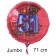 Großer Zahl 51 Luftballon aus Folie zum 51. Geburtstag, 71 cm, Rot/Blau