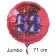 Großer Zahl 52 Luftballon aus Folie zum 52. Geburtstag, 71 cm, Rot/Blau, heliumgefüllt