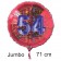 Großer Zahl 54 Luftballon aus Folie zum 54. Geburtstag, 71 cm, Rot/Blau, heliumgefüllt