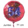 Großer Zahl 54 Luftballon aus Folie zum 54. Geburtstag, 71 cm, Rot/Blau