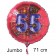Großer Zahl 55 Luftballon aus Folie zum 55. Geburtstag, 71 cm, Rot/Blau, heliumgefüllt