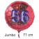 Großer Zahl 56 Luftballon aus Folie zum 56. Geburtstag, 71 cm, Rot/Blau, heliumgefüllt